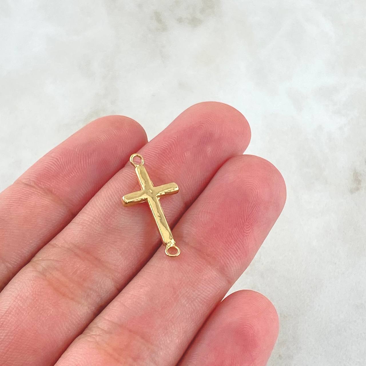 Herraje Cruz 0.4gr / 2.2cm / Lisa Oro Amarillo 18K ©