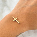 Herraje Cruz 0.4gr / 2.2cm / Lisa Oro Amarillo 18K ©