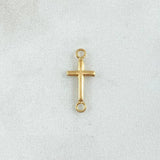 Herraje Cruz 0.2gr / 1.7cm / Lisa Oro Amarillo 18K