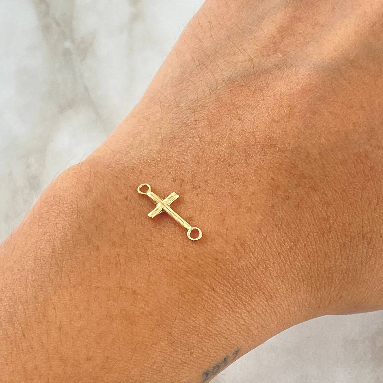 Herraje Cruz 0.25gr / 1.7cm-Lisa Oro Amarillo 18K *