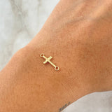 Herraje Cruz 0.2gr / 1.7cm / Lisa Oro Amarillo 18K