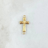 Herraje Cruz Cristo 0.45gr / 2.1cm / Texturizado Oro Amarillo 18K ©
