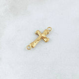 Herraje Cruz Cristo 0.4gr / 2.1cm / Texturizado Oro Amarillo 18K