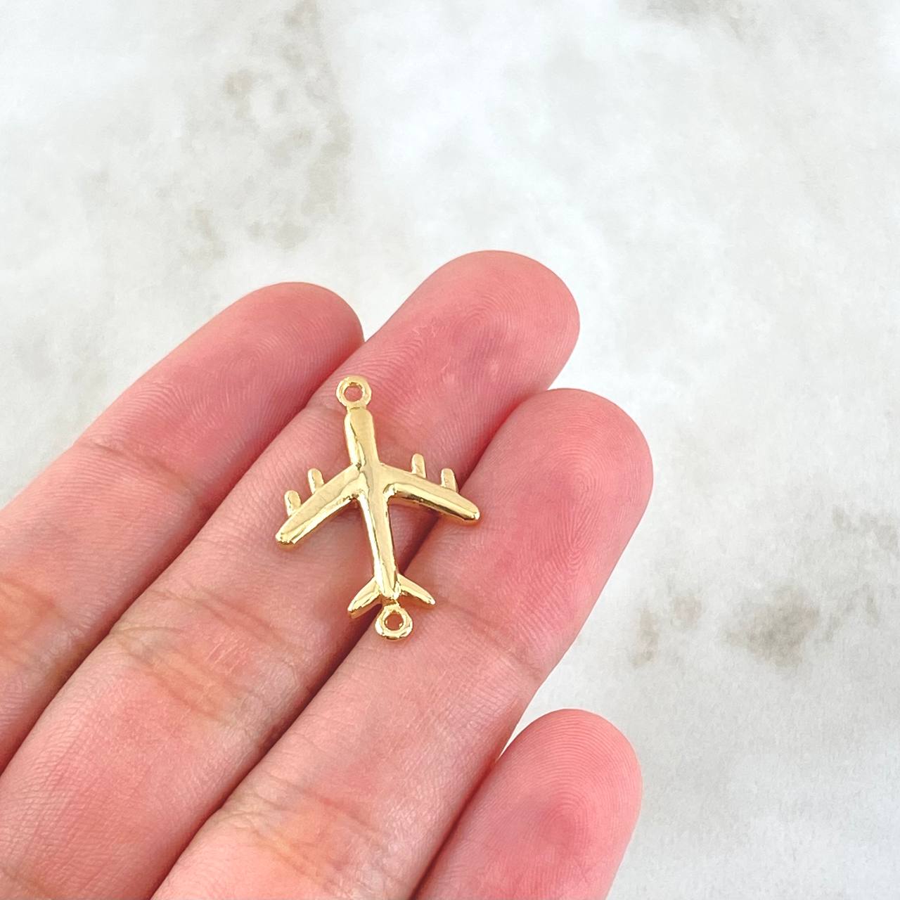 Herraje Avion 2.15gr / 2.5cm / Liso Oro Amarillo 18K ©