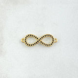 Herraje Infinito 1.2gr / 2.3cm / Circones Negros Oro Amarillo 18K