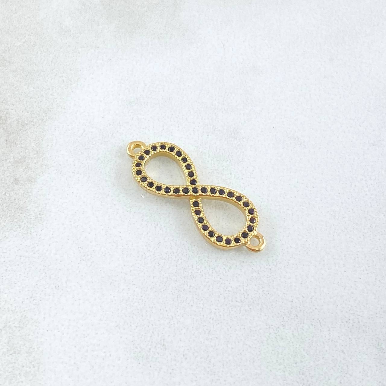 Herraje Infinito 1.2gr / 2.3cm / Circones Negros Oro Amarillo 18K