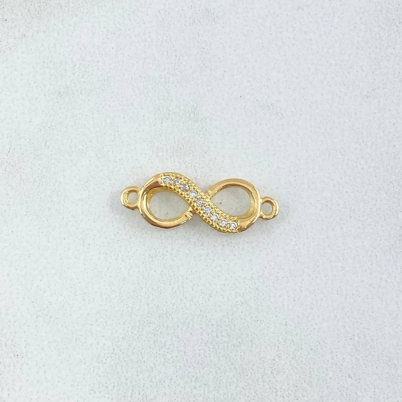 Herraje Infinito 0.8gr / 1.8cm / Circones Blancos Oro Amarillo 18K
