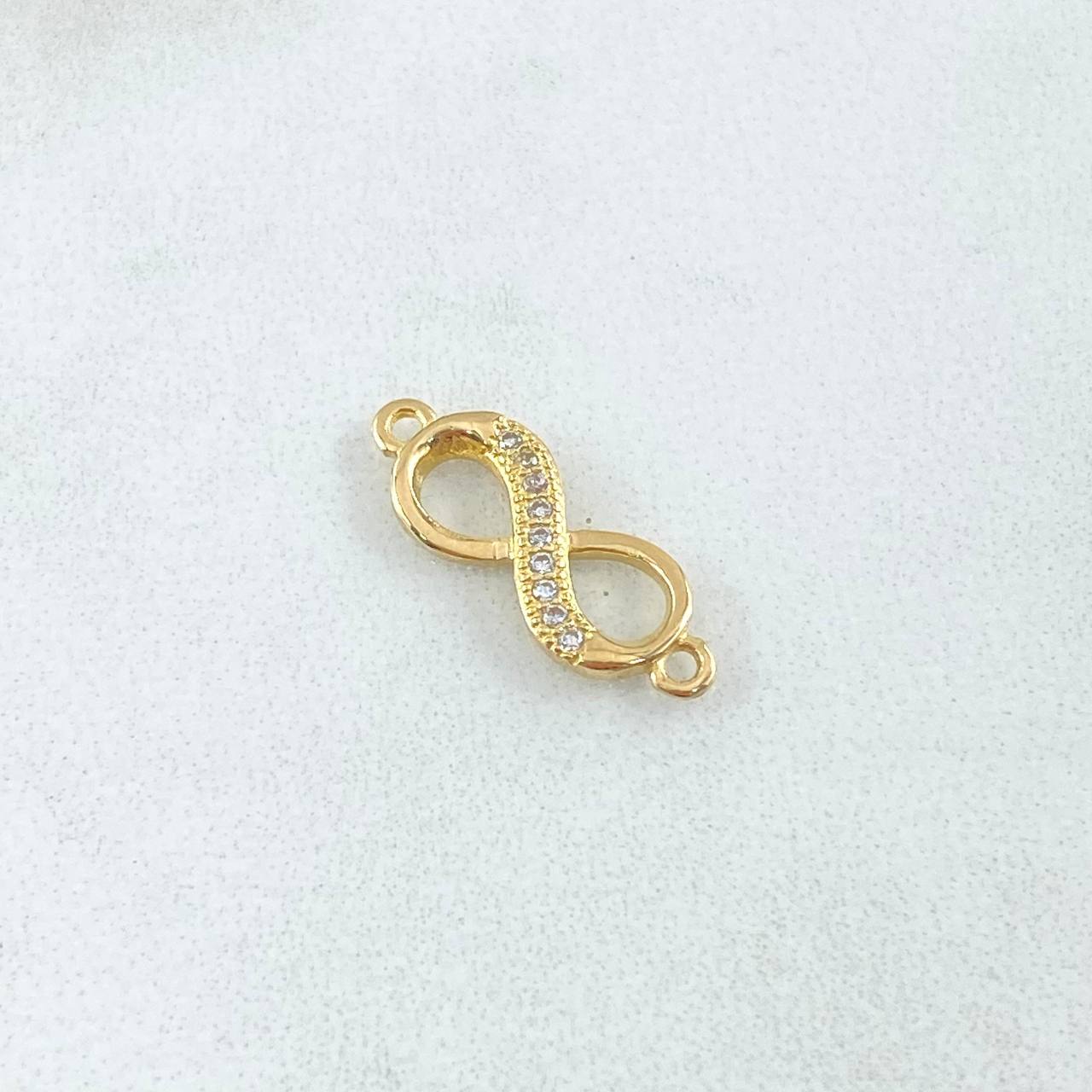 Herraje Infinito 0.8gr / 1.8cm / Circones Blancos Oro Amarillo 18K