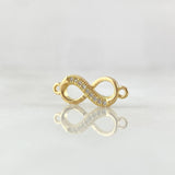 Herraje Infinito 0.8gr / 1.8cm / Circones Blancos Oro Amarillo 18K