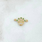 Herraje Corona RX 0.75gr / 1.7cm / Circones Bancos Verdes Oro Amarillo 18K ©