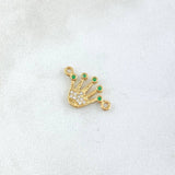 Herraje Corona RX 0.75gr / 1.7cm / Circones Bancos Verdes Oro Amarillo 18K ©