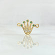 Herraje Corona RX 0.75gr / 1.7cm / Circones Bancos Verdes Oro Amarillo 18K ©