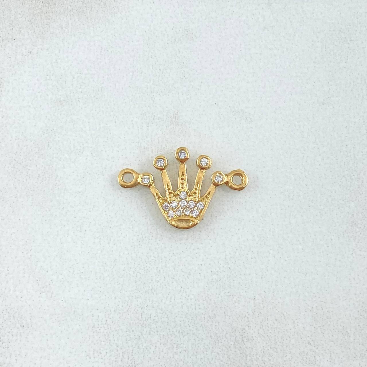 Herraje Corona RX 0.75gr / 1.7cm / Circones Blancos Oro Amarillo 18K