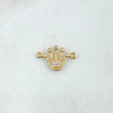 Herraje Corona RX 0.75gr / 1.7cm / Circones Blancos Oro Amarillo 18K