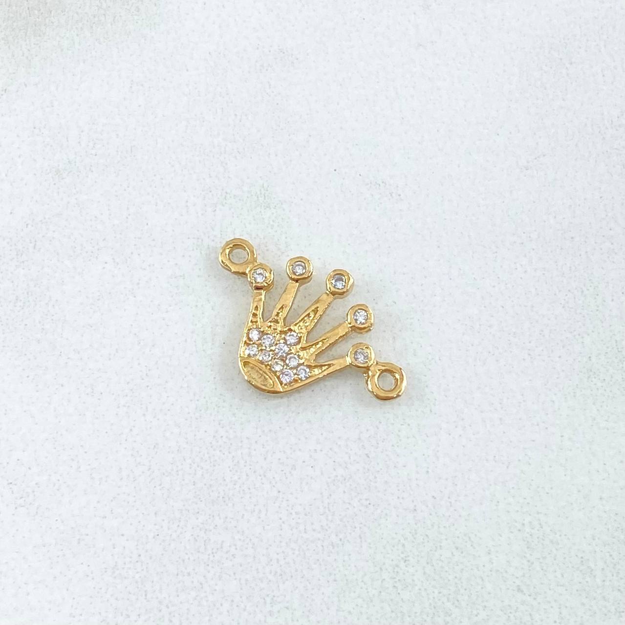 Herraje Corona RX 0.75gr / 1.7cm / Circones Blancos Oro Amarillo 18K
