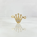 Herraje Corona RX 0.75gr / 1.7cm / Circones Blancos Oro Amarillo 18K