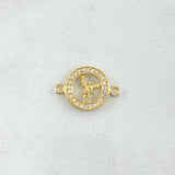 Herraje San Miguel Arcangel 1gr / 1.7cm / Circones Blancos Oro Amarillo 18K ©