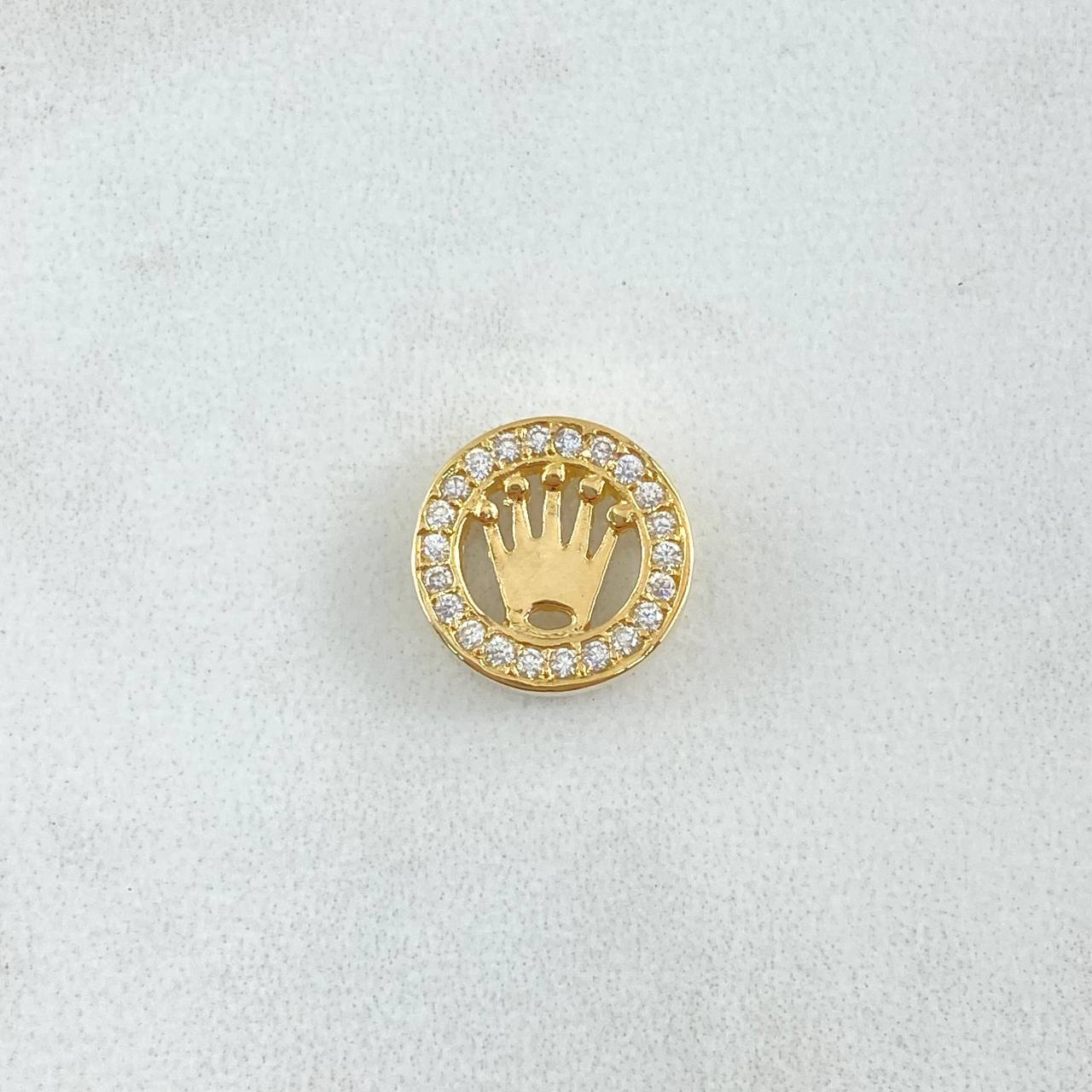 Herraje Corona RX 1.8gr / 1.1cm / Tambor Circones Blancos Oro Amarillo 18K ©