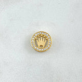 Herraje Corona RX 1.8gr / 1.1cm / Tambor Circones Blancos Oro Amarillo 18K ©