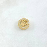 Herraje Corona RX 1.8gr / 1.1cm / Tambor Circones Blancos Oro Amarillo 18K