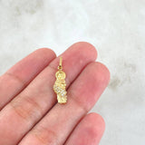 Dije San Judas 1.2gr / 2.4cm / Circones Blancos Oro Amarillo 18K