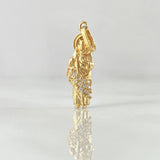 Dije San Judas 1.2gr / 2.4cm / Circones Blancos Oro Amarillo 18K