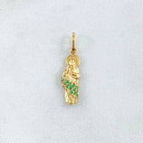 Dije San Judas 1.2gr / 2.4cm / Circones Verdes Oro Amarillo 18K ©