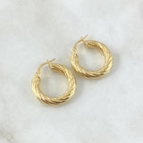 Candongas Mary  3.8gr / 2.4cm  Entorchadas  Oro Amarillo 18K