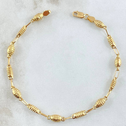 Pulso Rustica Granada Cilindro 2.8gr / 19cm-Oro Amarillo 18K