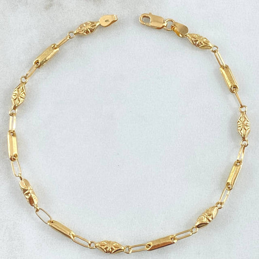 Pulso Rustico Dubai Combinado 2.4gr / 19cm-Oro Amarillo 18K