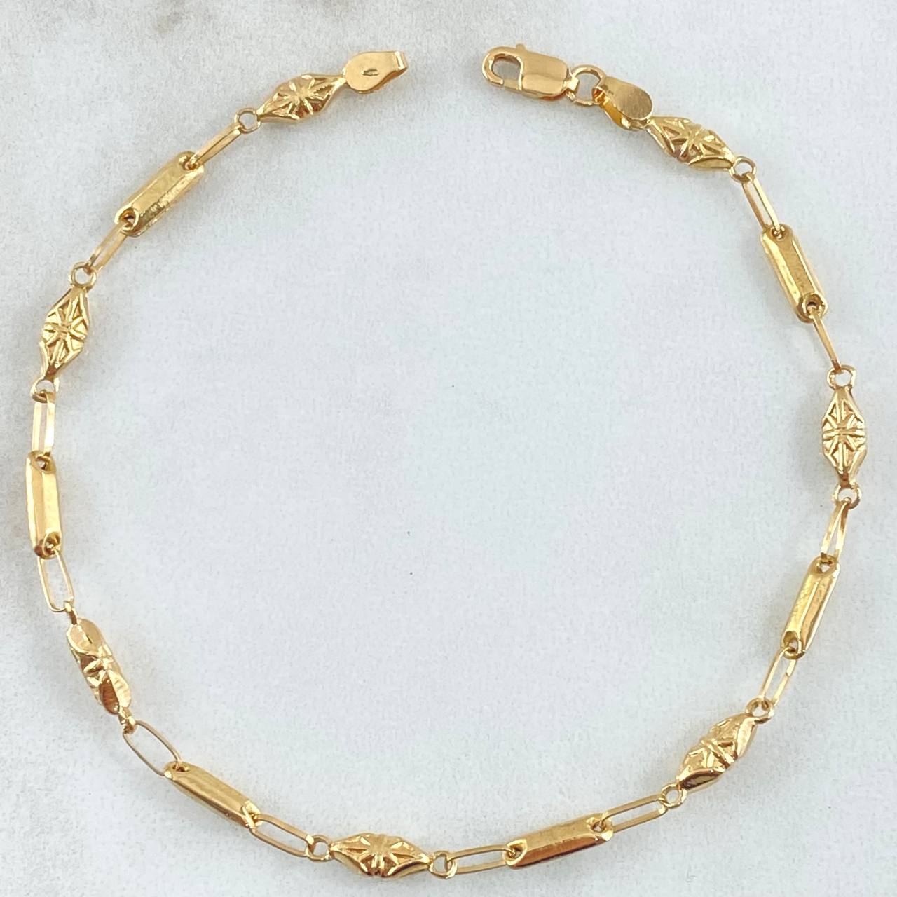 Pulso Rustico Dubai Combinado 2.6gr / 20cm-Oro Amarillo 18K ©