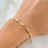 Pulso Rustico Dubai Combinado 2.15gr / 16cm-Oro Amarillo 18K