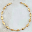 Pulso Rustico Ovalo Diamantado 5.2gr / 21cm-Oro Amarillo 18K *