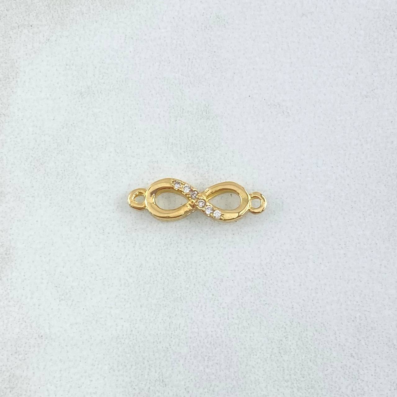 Herraje Infinito 0.65gr / 1.6cm-Circones Blancos Oro Amarillo 18K *