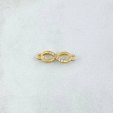 Herraje Infinito 0.7gr / 1.6cm-Circones Blancos Oro Amarillo 18K *