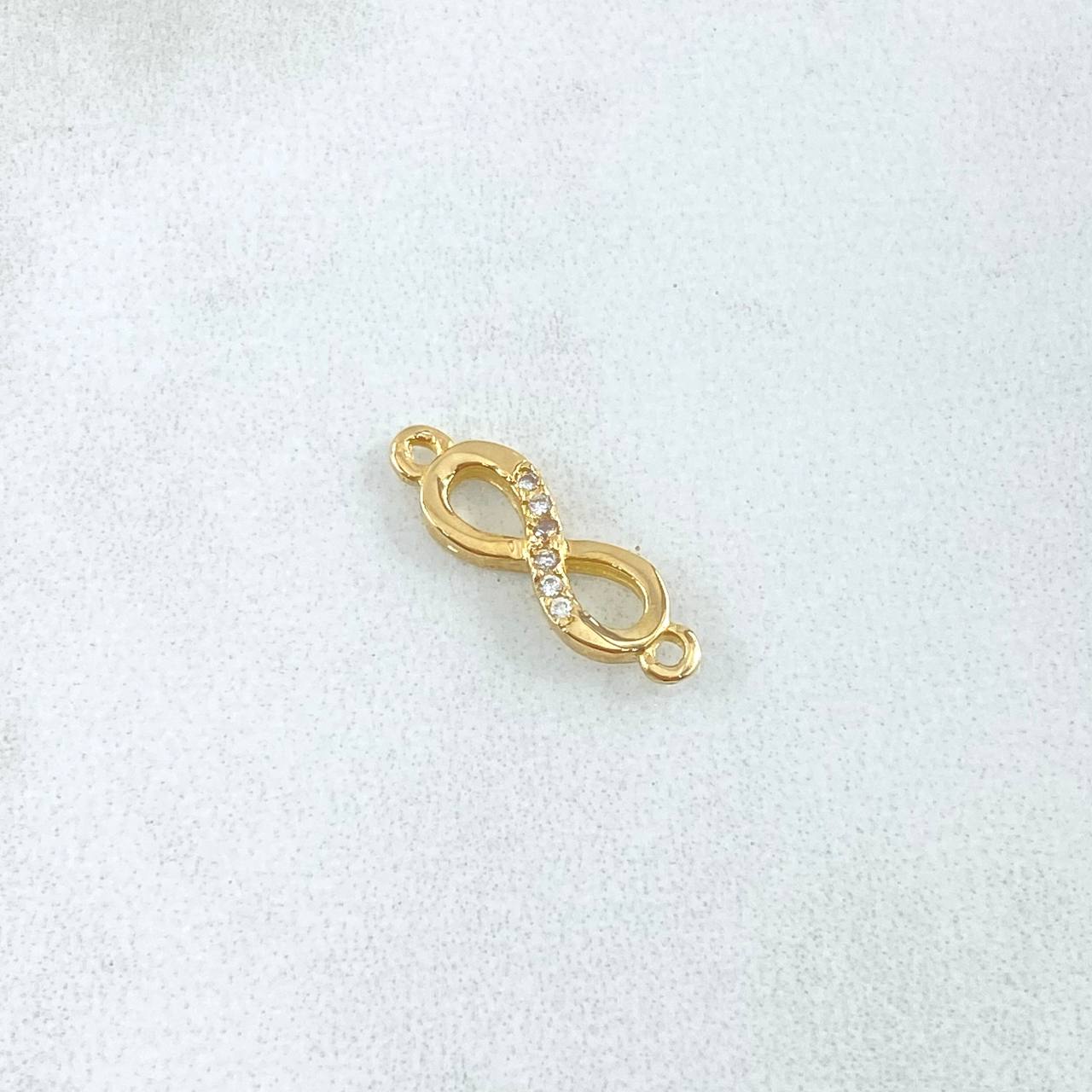 Herraje Infinito 0.65gr / 1.6cm-Circones Blancos Oro Amarillo 18K *