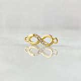 Herraje Infinito 0.65gr / 1.6cm-Circones Blancos Oro Amarillo 18K *