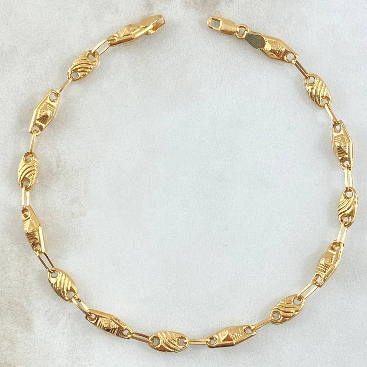 Pulso Rustico GC Rombo diamandato 3.35gr / 20cm-Oro Amarillo 18K