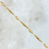 Pulso Rustico Dubai Rayado 3.4gr / 21cm-Oro Amarillo 18K *