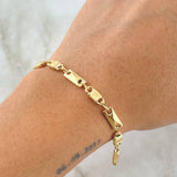 Pulso Rustico Adige Cuadriculado 4.2gr / 20cm-Oro Amarillo 18K ©