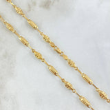 Cadena Rustica Rombo Y Cilindros Intercalados 7.7gr / 63cm-Oro Amarillo 18K ©