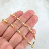 Cadena Rustica Rombo Y Cilindros Intercalados 7.7gr / 63cm-Oro Amarillo 18K ©