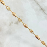 Tobillera Rustico Tornillo Diamantado 5.25gr / 24cm-Oro Amarillo 18K *