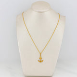 Set Cadena Lazo + Dije Ancla / 1.85gr / 60 cm Oro Amarillo 18K