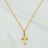 Set Cadena Lazo + Dije Cruz / 1.6gr / 60 cm Oro Amarillo 18K