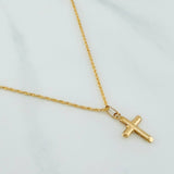 Set Cadena Lazo + Dije Cruz / 1.6gr / 60 cm Oro Amarillo 18K