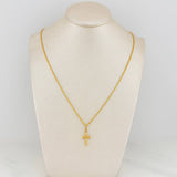 Set Cadena Lazo + Dije Cruz / 1.6gr / 60 cm Oro Amarillo 18K