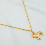 Set Cadena Lazo + Dije Caballo / 1.7gr / 60 cm Oro Amarillo 18K