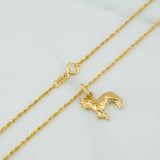 Set Cadena Lazo + Dije Caballo / 1.7gr / 60 cm Oro Amarillo 18K
