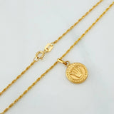 Set Cadena Lazo + Dije Corona / 1.75gr / 60 cm Oro Amarillo 18K